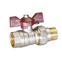 Краны латунные шаровые DN 15-32 PN 25-40 никелированные бабочка американка Temper серия 88 ГОСТ Р 59553 купить в Санкт-Петербурге | "Проконсим"