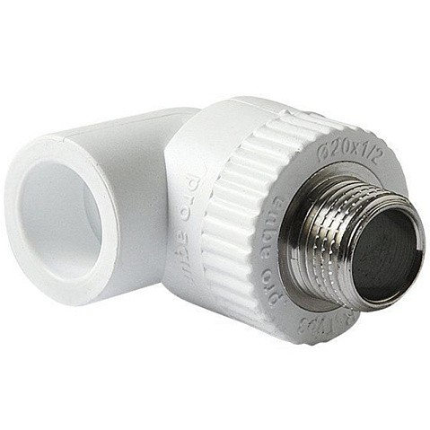 Угольник комбинированный ПП 25-1/2'' PN 25 с наружной резьбой белый Pro Aqua PA27012P купить в Санкт-Петербурге | "Проконсим"