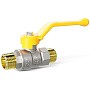 Кран латунный шаровой LD Pride GAS DN20 PN 40 никелированный рычаг штуцер-штуцер